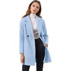 image:imageAllegra K Womens Notched Lapel Peacoat Double Breasted Trench Winter Coat  Raglan Long Sleeve Outerwear Elegant Overcoat Pockets Fully lined Work Office Business CasualLight Blue