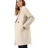 image:imageAllegra K Womens Notched Lapel Peacoat Double Breasted Trench Winter Coat  Raglan Long Sleeve Outerwear Elegant Overcoat Pockets Fully lined Work Office Business CasualCream White