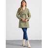 image:imageAllegra K Womens Notched Lapel Peacoat Double Breasted Trench Winter Coat  Raglan Long Sleeve Outerwear Elegant Overcoat Pockets Fully lined Work Office Business CasualPea Green