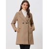 image:imageAllegra K Womens Notched Lapel Peacoat Double Breasted Trench Winter Coat  Raglan Long Sleeve Outerwear Elegant Overcoat Pockets Fully lined Work Office Business CasualDark Khaki