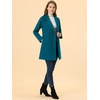 image:imageAllegra K Womens Notched Lapel Peacoat Double Breasted Trench Winter Coat  Raglan Long Sleeve Outerwear Elegant Overcoat Pockets Fully lined Work Office Business CasualLake Blue