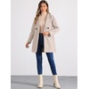 image:imageAllegra K Womens Notched Lapel Peacoat Double Breasted Trench Winter Coat  Raglan Long Sleeve Outerwear Elegant Overcoat Pockets Fully lined Work Office Business CasualLight Grey