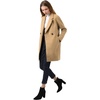 image:imageAllegra K Womens Notched Lapel Peacoat Double Breasted Trench Winter Coat  Raglan Long Sleeve Outerwear Elegant Overcoat Pockets Fully lined Work Office Business CasualKhaki