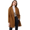 image:imageAllegra K Womens Notched Lapel Peacoat Double Breasted Trench Winter Coat  Raglan Long Sleeve Outerwear Elegant Overcoat Pockets Fully lined Work Office Business CasualBrown