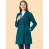 image:imageAllegra K Womens Notched Lapel Peacoat Double Breasted Trench Winter Coat  Raglan Long Sleeve Outerwear Elegant Overcoat Pockets Fully lined Work Office Business CasualLake Blue