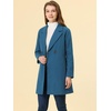 image:imageAllegra K Womens Notched Lapel Peacoat Double Breasted Trench Winter Coat  Raglan Long Sleeve Outerwear Elegant Overcoat Pockets Fully lined Work Office Business CasualDark Blue Grey