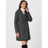 image:imageAllegra K Womens Notched Lapel Peacoat Double Breasted Trench Winter Coat  Raglan Long Sleeve Outerwear Elegant Overcoat Pockets Fully lined Work Office Business CasualDark Grey