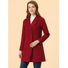 image:imageAllegra K Womens Notched Lapel Peacoat Double Breasted Trench Winter Coat  Raglan Long Sleeve Outerwear Elegant Overcoat Pockets Fully lined Work Office Business CasualDark Red