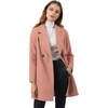 image:imageAllegra K Womens Notched Lapel Peacoat Double Breasted Trench Winter Coat  Raglan Long Sleeve Outerwear Elegant Overcoat Pockets Fully lined Work Office Business CasualDark Pink