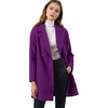 image:imageAllegra K Womens Notched Lapel Peacoat Double Breasted Trench Winter Coat  Raglan Long Sleeve Outerwear Elegant Overcoat Pockets Fully lined Work Office Business CasualPurple