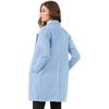 image:imageAllegra K Womens Notched Lapel Peacoat Double Breasted Trench Winter Coat  Raglan Long Sleeve Outerwear Elegant Overcoat Pockets Fully lined Work Office Business CasualLight Blue
