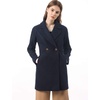image:imageAllegra K Womens Notched Lapel Peacoat Double Breasted Trench Winter Coat  Raglan Long Sleeve Outerwear Elegant Overcoat Pockets Fully lined Work Office Business CasualBlue