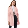 image:imageAllegra K Womens Notched Lapel Peacoat Double Breasted Trench Winter Coat  Raglan Long Sleeve Outerwear Elegant Overcoat Pockets Fully lined Work Office Business CasualLight Pink