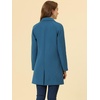 image:imageAllegra K Womens Notched Lapel Peacoat Double Breasted Trench Winter Coat  Raglan Long Sleeve Outerwear Elegant Overcoat Pockets Fully lined Work Office Business CasualDark Blue Grey