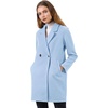image:imageAllegra K Womens Notched Lapel Peacoat Double Breasted Trench Winter Coat  Raglan Long Sleeve Outerwear Elegant Overcoat Pockets Fully lined Work Office Business CasualLight Blue