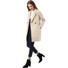 image:imageAllegra K Womens Notched Lapel Peacoat Double Breasted Trench Winter Coat  Raglan Long Sleeve Outerwear Elegant Overcoat Pockets Fully lined Work Office Business CasualCream White