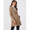 image:imageAllegra K Womens Notched Lapel Peacoat Double Breasted Trench Winter Coat  Raglan Long Sleeve Outerwear Elegant Overcoat Pockets Fully lined Work Office Business CasualDark Khaki