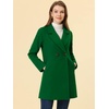image:imageAllegra K Womens Notched Lapel Peacoat Double Breasted Trench Winter Coat  Raglan Long Sleeve Outerwear Elegant Overcoat Pockets Fully lined Work Office Business CasualGrass Green