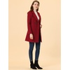 image:imageAllegra K Womens Notched Lapel Peacoat Double Breasted Trench Winter Coat  Raglan Long Sleeve Outerwear Elegant Overcoat Pockets Fully lined Work Office Business CasualDark Red