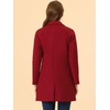 image:imageAllegra K Womens Notched Lapel Peacoat Double Breasted Trench Winter Coat  Raglan Long Sleeve Outerwear Elegant Overcoat Pockets Fully lined Work Office Business CasualDark Red