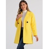 image:imageAllegra K Womens Notched Lapel Peacoat Double Breasted Trench Winter Coat  Raglan Long Sleeve Outerwear Elegant Overcoat Pockets Fully lined Work Office Business CasualYellow