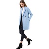 image:imageAllegra K Womens Notched Lapel Peacoat Double Breasted Trench Winter Coat  Raglan Long Sleeve Outerwear Elegant Overcoat Pockets Fully lined Work Office Business CasualLight Blue
