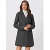 image:imageAllegra K Womens Notched Lapel Peacoat Double Breasted Trench Winter Coat  Raglan Long Sleeve Outerwear Elegant Overcoat Pockets Fully lined Work Office Business CasualDark Grey