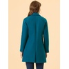image:imageAllegra K Womens Notched Lapel Peacoat Double Breasted Trench Winter Coat  Raglan Long Sleeve Outerwear Elegant Overcoat Pockets Fully lined Work Office Business CasualLake Blue