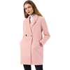 image:imageAllegra K Womens Notched Lapel Peacoat Double Breasted Trench Winter Coat  Raglan Long Sleeve Outerwear Elegant Overcoat Pockets Fully lined Work Office Business CasualLight Pink