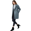 image:imageAllegra K Womens Notched Lapel Peacoat Double Breasted Trench Winter Coat  Raglan Long Sleeve Outerwear Elegant Overcoat Pockets Fully lined Work Office Business CasualDusty Blue