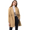 image:imageAllegra K Womens Notched Lapel Peacoat Double Breasted Trench Winter Coat  Raglan Long Sleeve Outerwear Elegant Overcoat Pockets Fully lined Work Office Business CasualKhaki