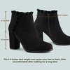 image:imageAllegra K Womens Ruffle Ankle Boots Block Heel  Chunky Heel Round Toe Side Zipper Heel 3 59 Inches Party Halloween days Christmas Days Dating EveningBlack