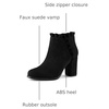 image:imageAllegra K Womens Ruffle Ankle Boots Block Heel  Chunky Heel Round Toe Side Zipper Heel 3 59 Inches Party Halloween days Christmas Days Dating EveningBlack