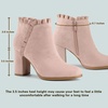 image:imageAllegra K Womens Ruffle Ankle Boots Block Heel  Chunky Heel Round Toe Side Zipper Heel 3 59 Inches Party Halloween days Christmas Days Dating EveningDust Pink