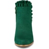 image:imageAllegra K Womens Ruffle Ankle Boots Block Heel  Chunky Heel Round Toe Side Zipper Heel 3 59 Inches Party Halloween days Christmas Days Dating EveningDark Green