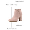 image:imageAllegra K Womens Ruffle Ankle Boots Block Heel  Chunky Heel Round Toe Side Zipper Heel 3 59 Inches Party Halloween days Christmas Days Dating EveningDust Pink