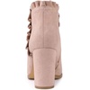 image:imageAllegra K Womens Ruffle Ankle Boots Block Heel  Chunky Heel Round Toe Side Zipper Heel 3 59 Inches Party Halloween days Christmas Days Dating EveningDust Pink