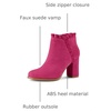 image:imageAllegra K Womens Ruffle Ankle Boots Block Heel  Chunky Heel Round Toe Side Zipper Heel 3 59 Inches Party Halloween days Christmas Days Dating EveningHot Pink