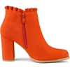 image:imageAllegra K Womens Ruffle Ankle Boots Block Heel  Chunky Heel Round Toe Side Zipper Heel 3 59 Inches Party Halloween days Christmas Days Dating EveningOrange