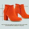 image:imageAllegra K Womens Ruffle Ankle Boots Block Heel  Chunky Heel Round Toe Side Zipper Heel 3 59 Inches Party Halloween days Christmas Days Dating EveningOrange