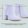 image:imageAllegra K Womens Ruffle Ankle Boots Block Heel  Chunky Heel Round Toe Side Zipper Heel 3 59 Inches Party Halloween days Christmas Days Dating EveningPurple