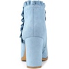image:imageAllegra K Womens Ruffle Ankle Boots Block Heel  Chunky Heel Round Toe Side Zipper Heel 3 59 Inches Party Halloween days Christmas Days Dating EveningSky Blue