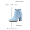 image:imageAllegra K Womens Ruffle Ankle Boots Block Heel  Chunky Heel Round Toe Side Zipper Heel 3 59 Inches Party Halloween days Christmas Days Dating EveningSky Blue
