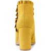 image:imageAllegra K Womens Ruffle Ankle Boots Block Heel  Chunky Heel Round Toe Side Zipper Heel 3 59 Inches Party Halloween days Christmas Days Dating EveningYellow