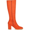 image:imageAllegra K Womens Side Zipper Chunky Heel Knee High Boots  3 17 inches Heel Boot with Side Zip Faux Suede Round Toe Comfort Fall Winter Knee Boots Casual Office 9 Orange
