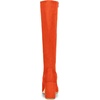 image:imageAllegra K Womens Side Zipper Chunky Heel Knee High Boots  3 17 inches Heel Boot with Side Zip Faux Suede Round Toe Comfort Fall Winter Knee Boots Casual Office 9 Orange