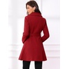 image:imageAllegra K Womens Winter Pea Coats Shawl Lapel Double Breasted Overcoat  Elegant Warm Outfit Long Sleeve Business Work Office Outerwear Aline Trench Coat DailyDark Red