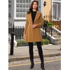 image:imageAllegra K Womens Winter Pea Coats Shawl Lapel Double Breasted Overcoat  Elegant Warm Outfit Long Sleeve Business Work Office Outerwear Aline Trench Coat DailyBrown