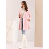 image:imageAllegra K Womens Winter Pea Coats Shawl Lapel Double Breasted Overcoat  Elegant Warm Outfit Long Sleeve Business Work Office Outerwear Aline Trench Coat DailyPink