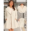 image:imageAllegra K Womens Winter Pea Coats Shawl Lapel Double Breasted Overcoat  Elegant Warm Outfit Long Sleeve Business Work Office Outerwear Aline Trench Coat DailyLight Apricot